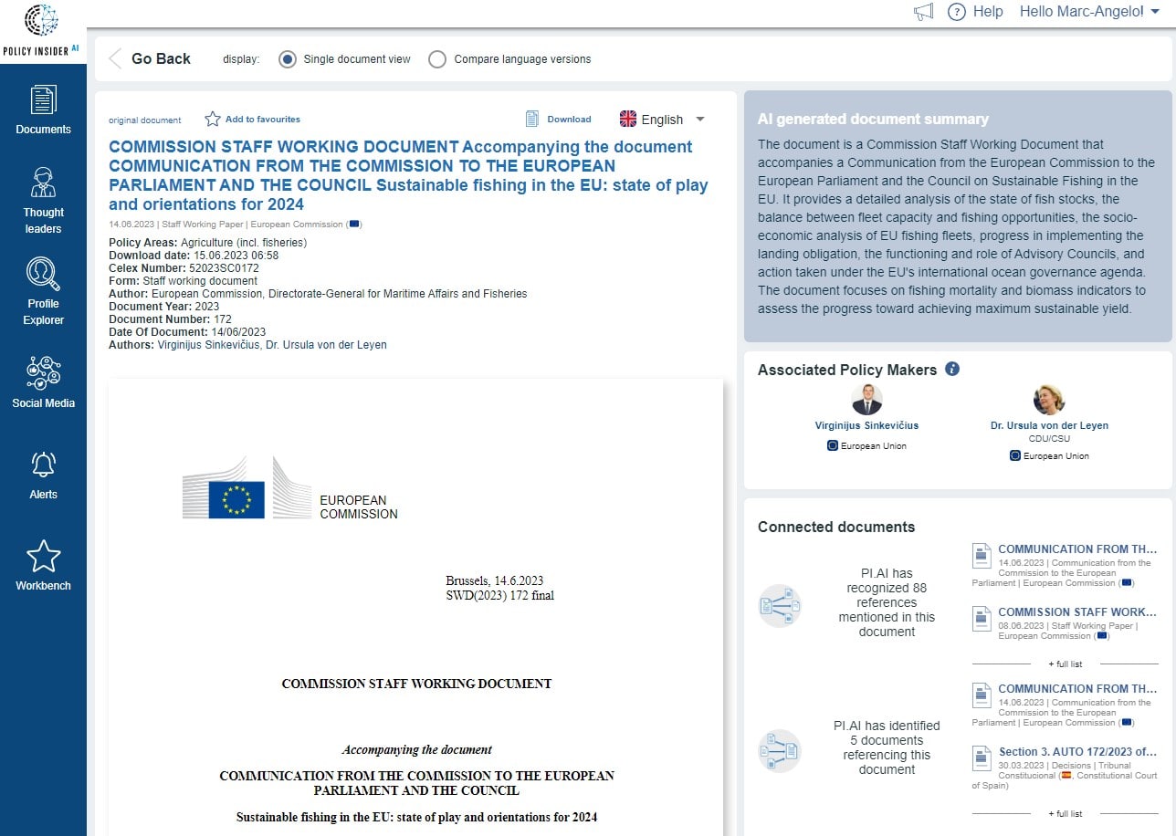 Exemple de synth&egrave;se g&eacute;n&eacute;r&eacute;e par l'IA pour un document de travail des services de la Commission europ&eacute;enne