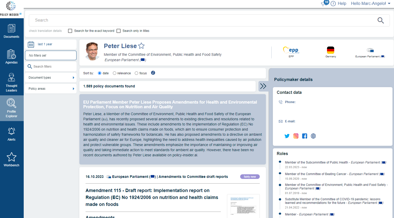 Profil unique de d&eacute;cideur politique repens&eacute; avec des r&eacute;sum&eacute;s IA